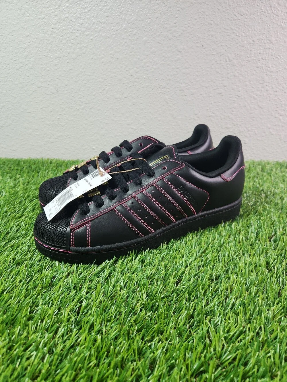 Adidas Superstar II W Black Pink Gold Shell Toe Shoes Women's 9 JS1380 NEW
